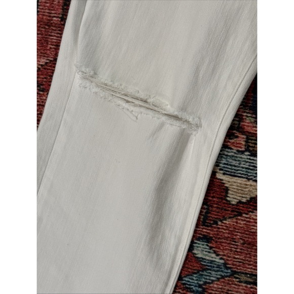 Veronica Beard Ryleigh High Rise Jeans Slim Distressed 30/10 White Raw Hem Denim - Picture 4 of 6